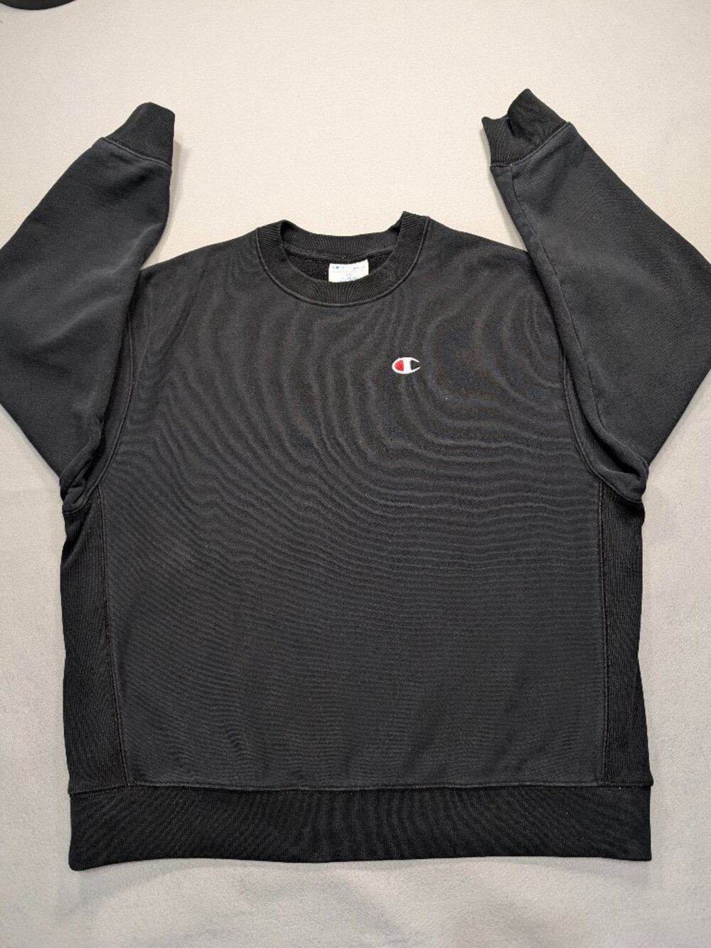 Champion Reverse Weave 1X Faded Black Crewneck Sweatshirt